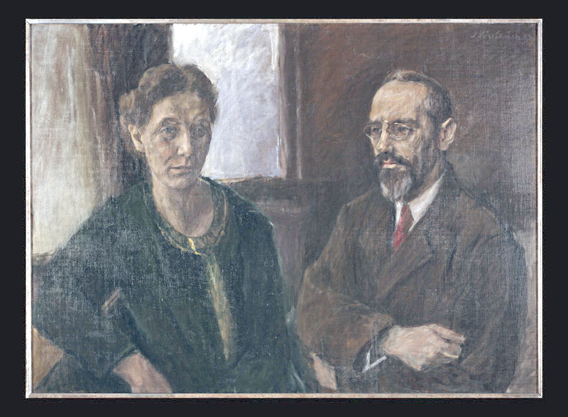 Ella und Moritz Werner, gemalt von dem Impressionisten und Logenbruder Jakob Nussbaum, 1923 – Nachweis: Nussbaum, Jakob: Portrait of Ella and Moritz Werner, Leo Baeck Institute, 2019.24, The Edythe Griffinger Portal, https://www.lbi.org/artcatalog/record/5522801